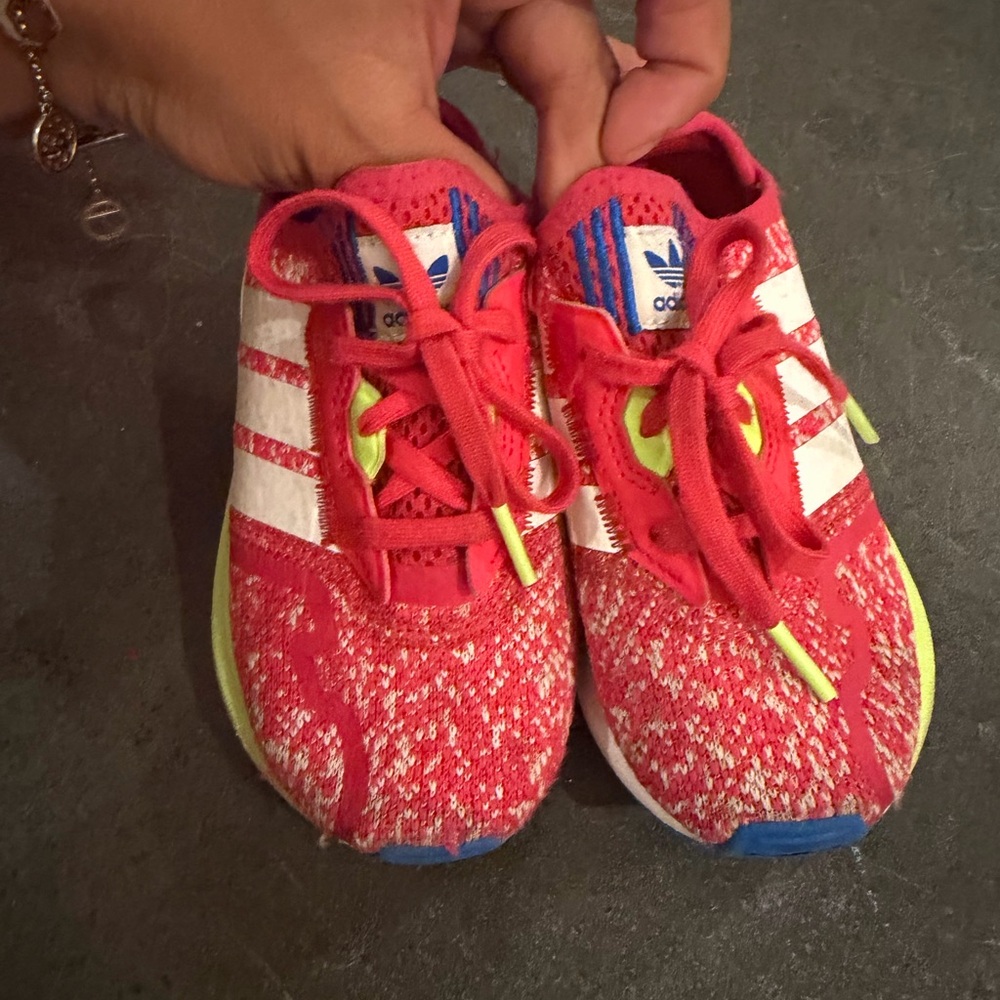 Adidas Kids Red and White Sneakers